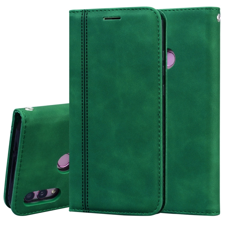 For Huawei P Smart 2019 Frosted Business Magnetic Horizontal Flip PU Leather Case with Holder & Card Slot & Lanyard