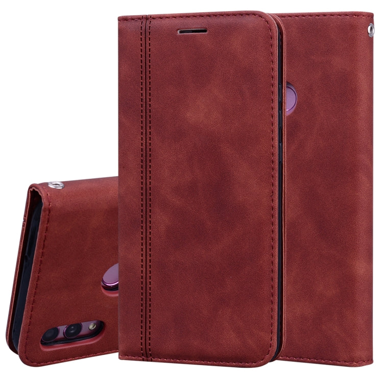 For Huawei P Smart 2019 Frosted Business Magnetic Horizontal Flip PU Leather Case with Holder & Card Slot & Lanyard