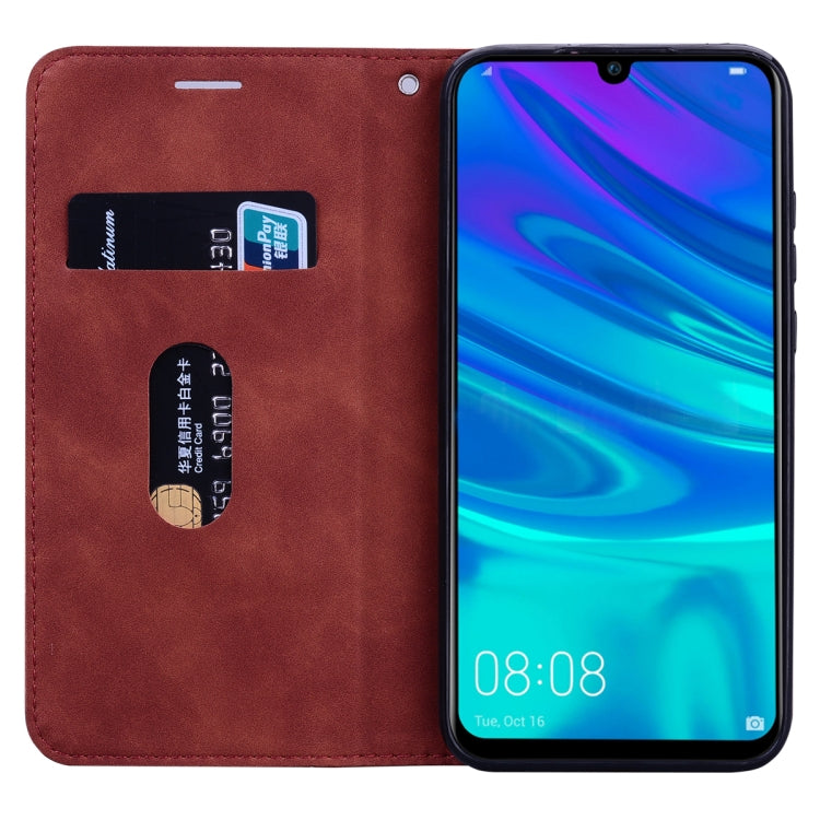 For Huawei P Smart 2019 Frosted Business Magnetic Horizontal Flip PU Leather Case with Holder & Card Slot & Lanyard