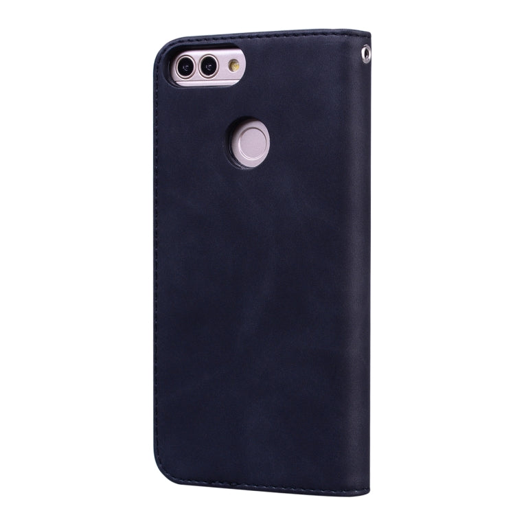 For Huawei P Smart / Enjoy 7S Frosted Business Magnetic Horizontal Flip PU Leather Case with Holder & Card Slot & Lanyard