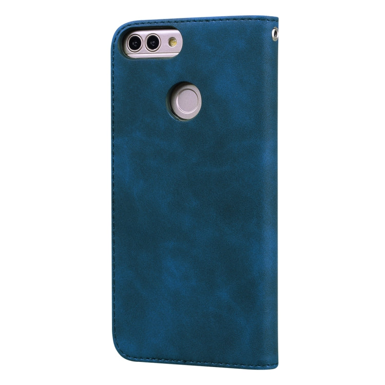 For Huawei P Smart / Enjoy 7S Frosted Business Magnetic Horizontal Flip PU Leather Case with Holder & Card Slot & Lanyard