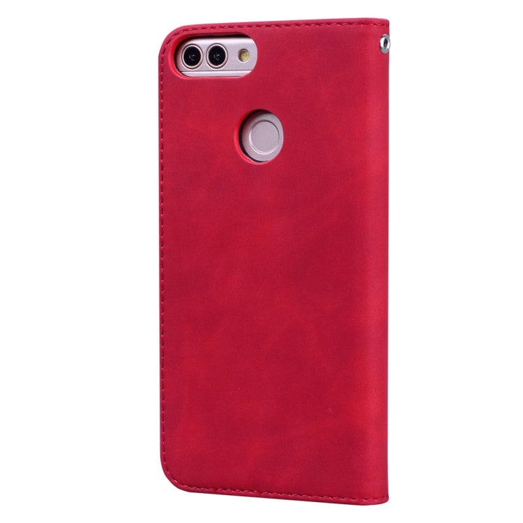 For Huawei P Smart / Enjoy 7S Frosted Business Magnetic Horizontal Flip PU Leather Case with Holder & Card Slot & Lanyard