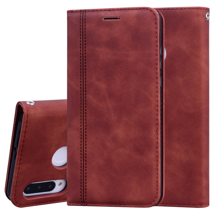 For Huawei P30 Lite Frosted Business Magnetic Horizontal Flip PU Leather Case with Holder & Card Slot & Lanyard