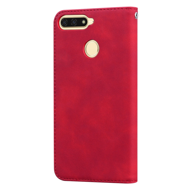 For Huawei Honor 7A Frosted Business Magnetic Horizontal Flip PU Leather Case with Holder & Card Slot & Lanyard