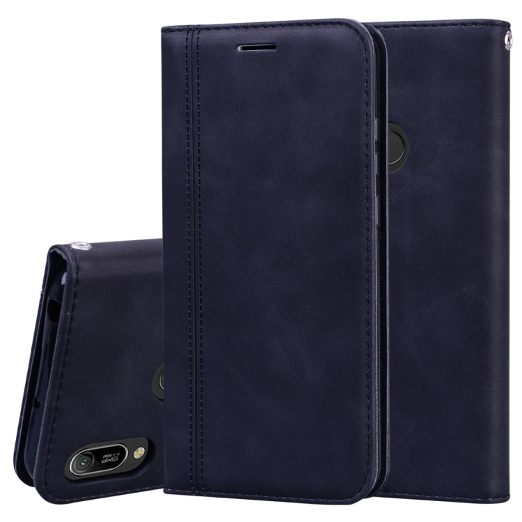 For Huawei Honor 8A / Y6 (2019) Frosted Business Magnetic Horizontal Flip PU Leather Case with Holder & Card Slot & Lanyard