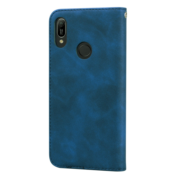 For Huawei Honor 8A / Y6 (2019) Frosted Business Magnetic Horizontal Flip PU Leather Case with Holder & Card Slot & Lanyard