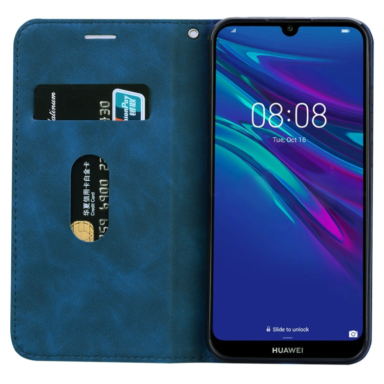 For Huawei Honor 8A / Y6 (2019) Frosted Business Magnetic Horizontal Flip PU Leather Case with Holder & Card Slot & Lanyard
