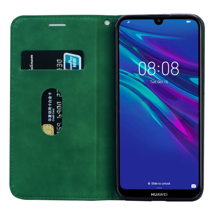 For Huawei Honor 8A / Y6 (2019) Frosted Business Magnetic Horizontal Flip PU Leather Case with Holder & Card Slot & Lanyard