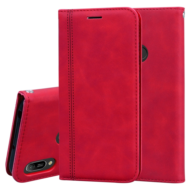 For Huawei Honor 8A / Y6 (2019) Frosted Business Magnetic Horizontal Flip PU Leather Case with Holder & Card Slot & Lanyard