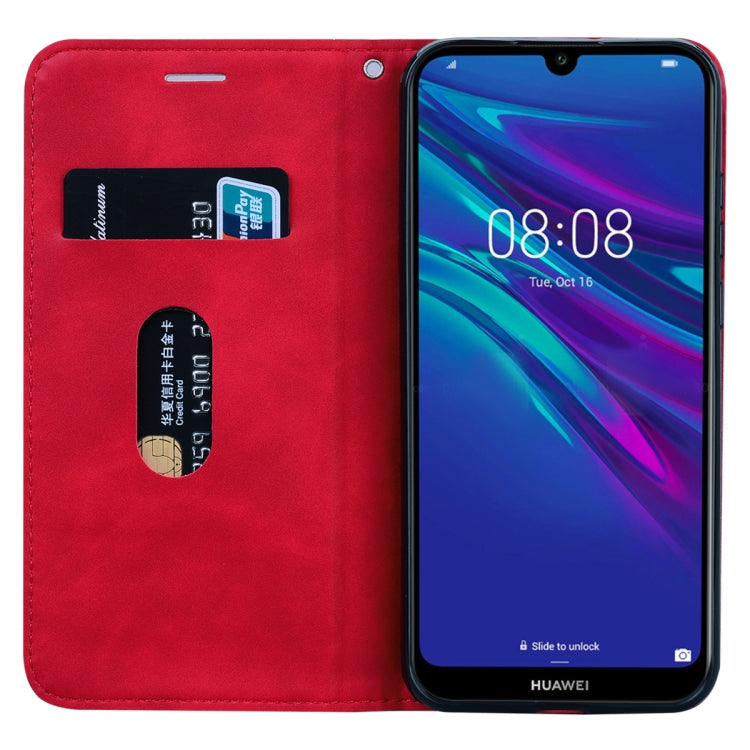 For Huawei Honor 8A / Y6 (2019) Frosted Business Magnetic Horizontal Flip PU Leather Case with Holder & Card Slot & Lanyard