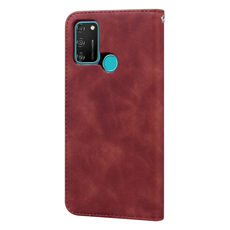 For Huawei Honor 9A Frosted Business Magnetic Horizontal Flip PU Leather Case with Holder & Card Slot & Lanyard