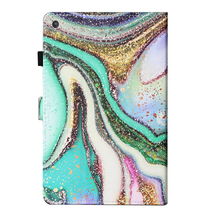 For Kindle Fire HD8 2015 / 2016 / 2018 Colored Drawing Stitching Horizontal Flip Leather Case with Holder & Card Slots & Sleep / Wake-up Function