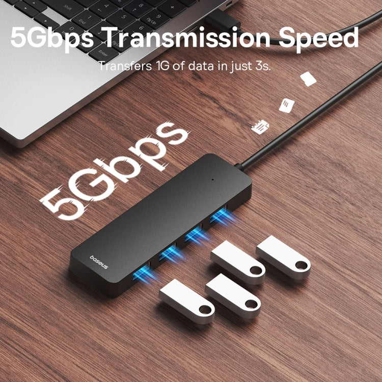 Baseus Ultra Joy Series 4 in 1 USB to USB3.0x4 HUB Adapter, Cable Length: