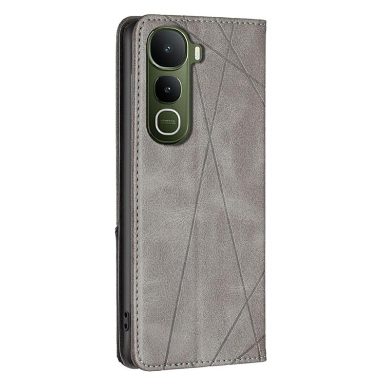 For vivo Y400 5G Global Rhombus Texture Magnetic Leather Phone Case