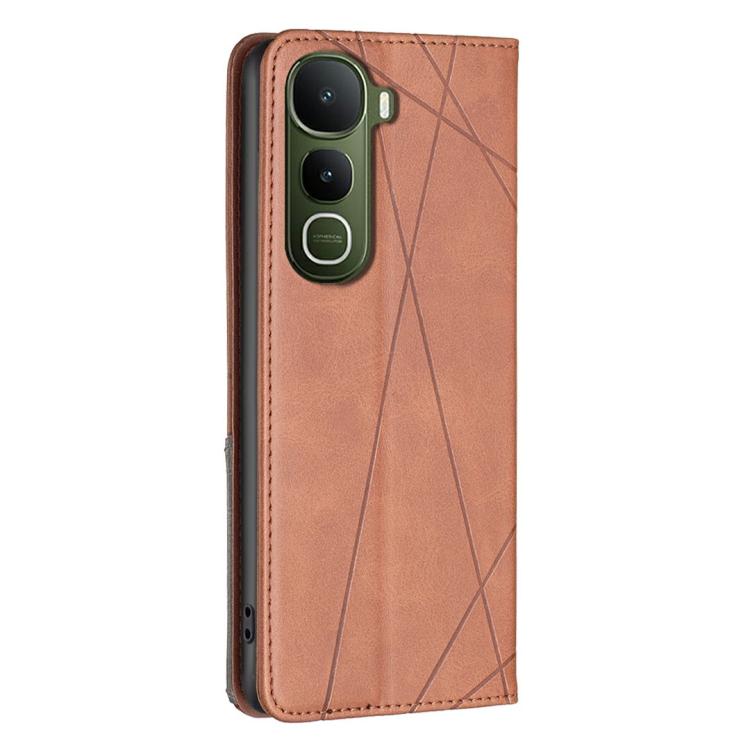 For vivo Y400 5G Global Rhombus Texture Magnetic Leather Phone Case