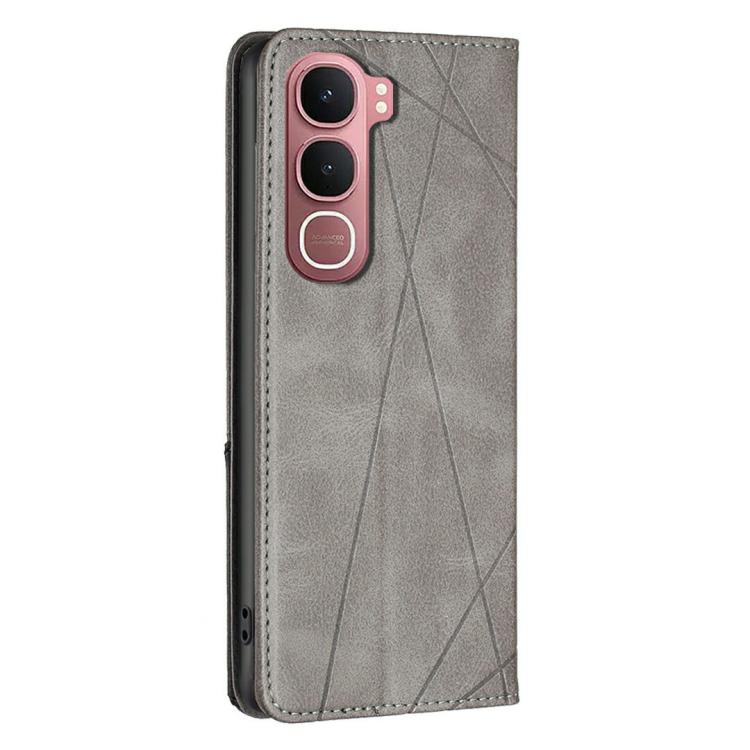 For vivo Y31 5G 2025 Rhombus Texture Magnetic Leather Phone Case