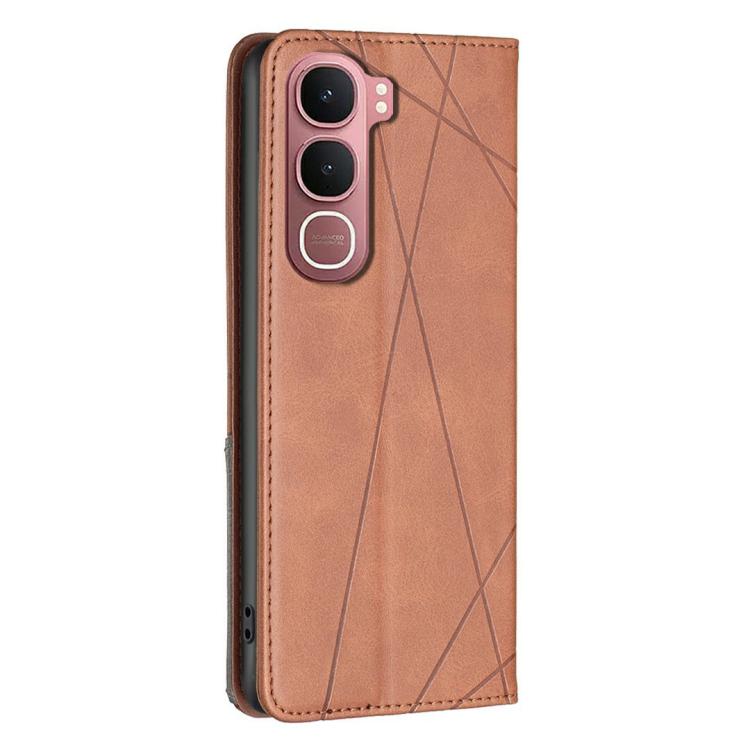 For vivo Y31 5G 2025 Rhombus Texture Magnetic Leather Phone Case
