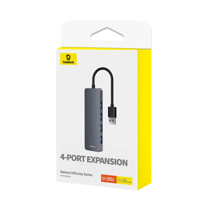 Baseus Ultra Joy Series 4 in 1 USB to USB3.0x4 HUB Adapter, Cable Length: 15cm(Space Grey)
