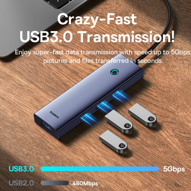 Baseus Ultra Joy Series 5 in 1 USB-C / Type-C to USB3.0x4+PDx1 HUB Adapter(Space Grey)