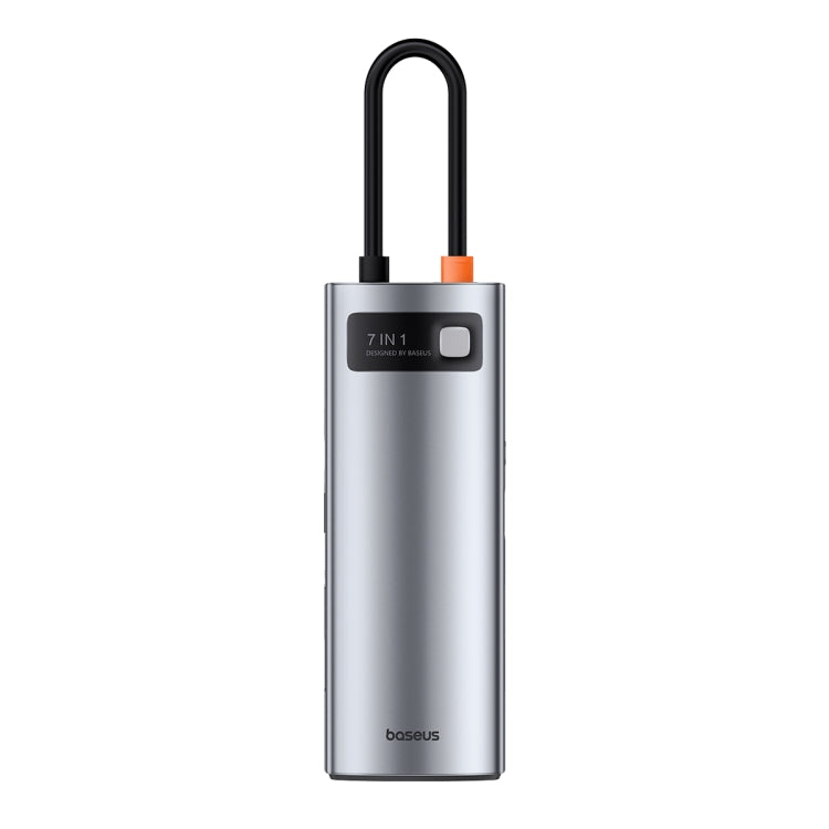 Baseus Metal Gleam Series 7 in 1 USB-C / Type-C to HDMI4K 60Hzx1+USB3.0x3+PDx1+SD/TFx1 HUB Docking Station(Space Grey)