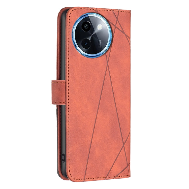 For vivo Y200i 5G / Y38 5G Magnetic Buckle Rhombus Texture Leather Phone Case