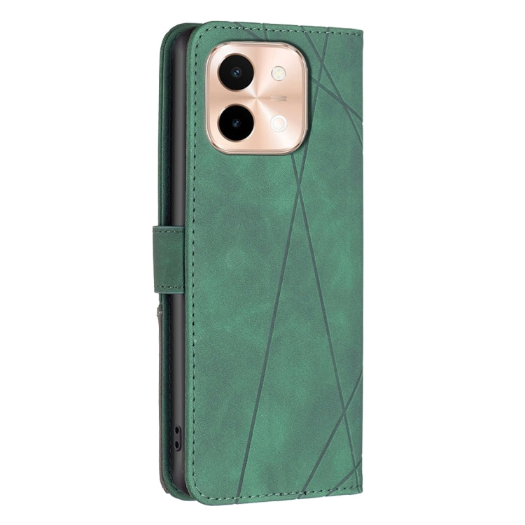 For vivo Y28 4G Magnetic Buckle Rhombus Texture Leather Phone Case