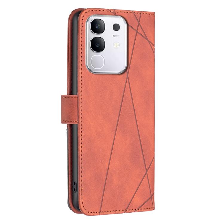 For vivo Y29 4G Magnetic Buckle Rhombus Texture Leather Phone Case