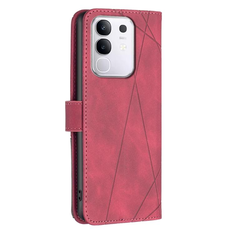 For vivo Y29 4G Magnetic Buckle Rhombus Texture Leather Phone Case