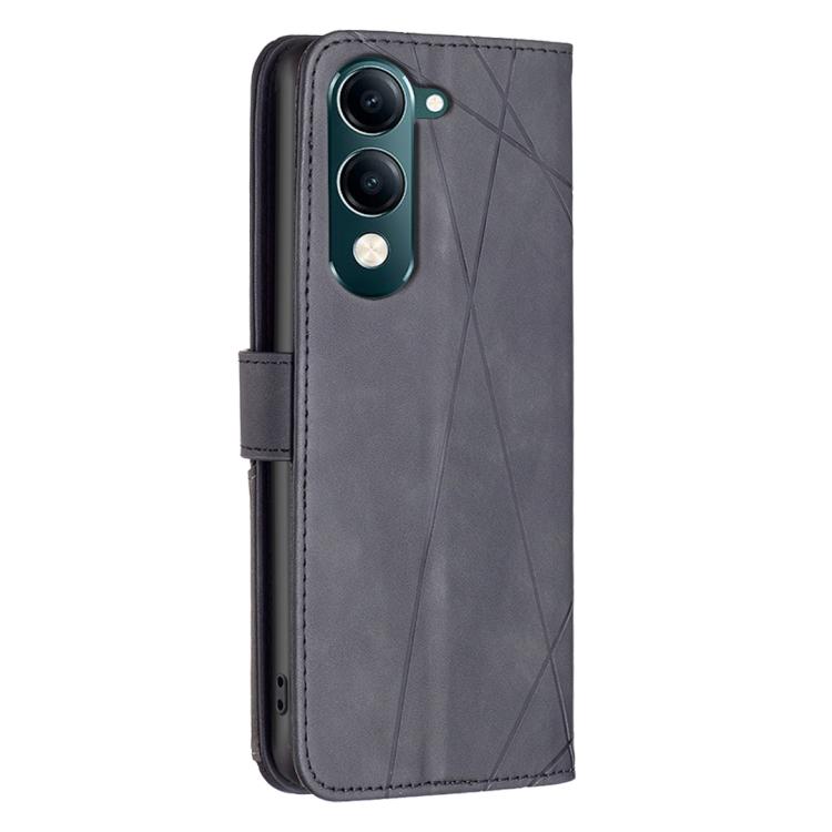 For vivo Y29S 5G Global / Y04 5G Global Magnetic Buckle Rhombus Texture Leather Phone Case