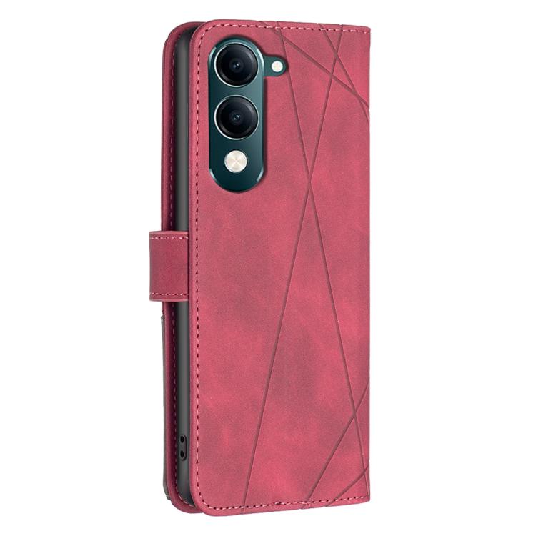 For vivo Y29S 5G Global / Y04 5G Global Magnetic Buckle Rhombus Texture Leather Phone Case