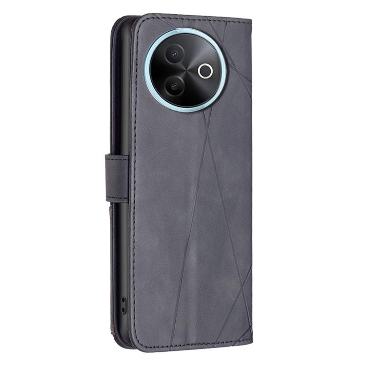 For vivo Y39 5G Magnetic Buckle Rhombus Texture Leather Phone Case