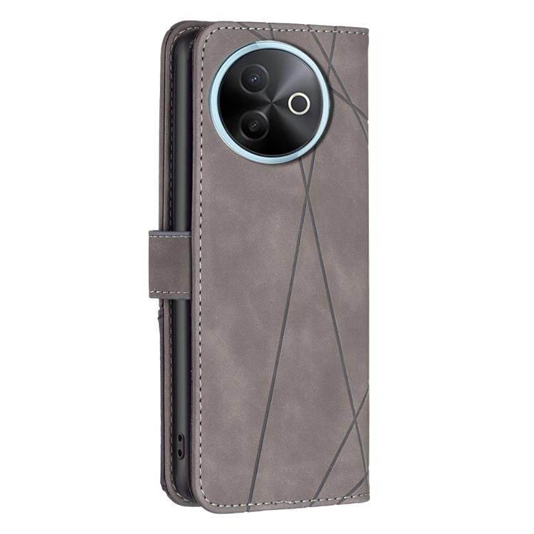 For vivo Y39 5G Magnetic Buckle Rhombus Texture Leather Phone Case