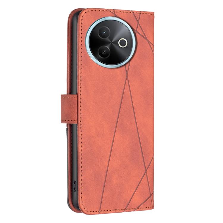 For vivo Y39 5G Magnetic Buckle Rhombus Texture Leather Phone Case