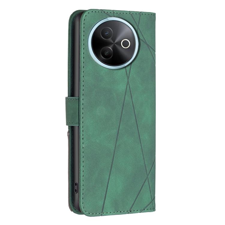 For vivo Y39 5G Magnetic Buckle Rhombus Texture Leather Phone Case