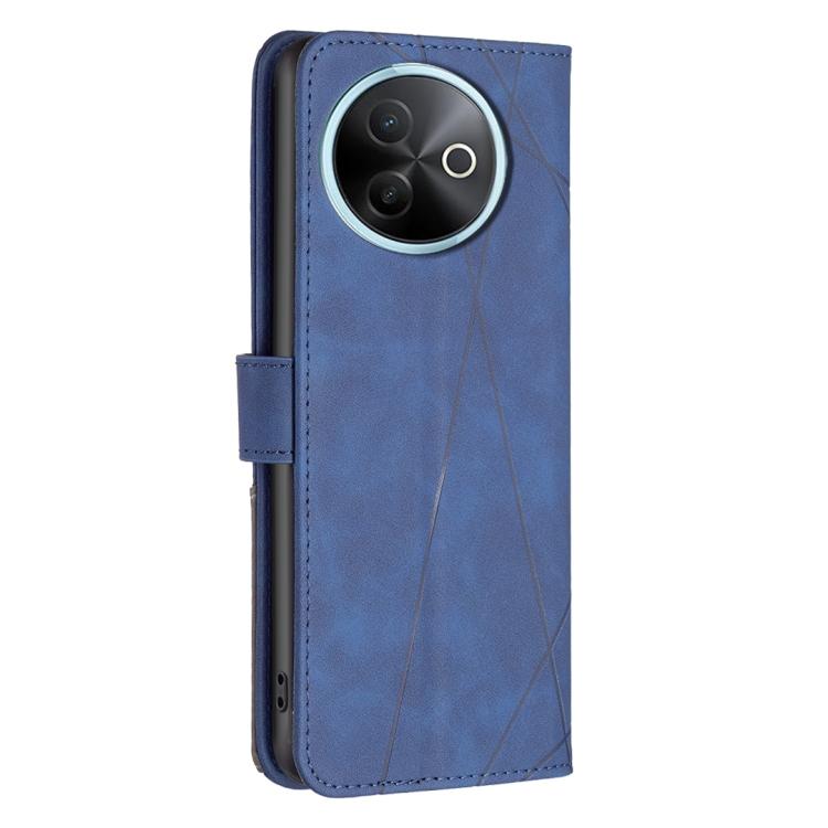 For vivo Y39 5G Magnetic Buckle Rhombus Texture Leather Phone Case