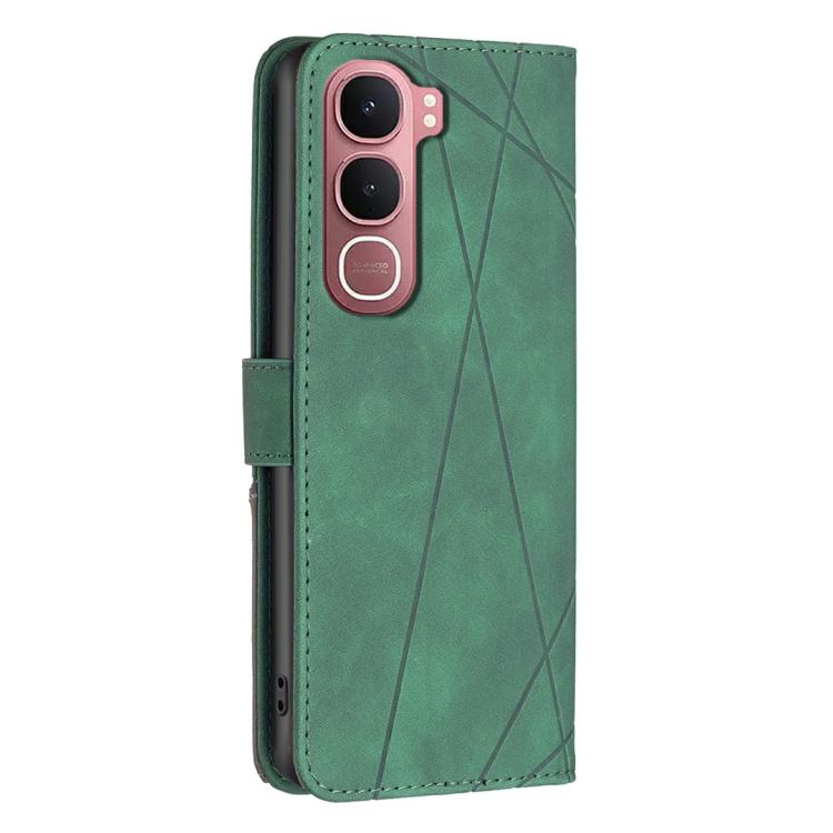 For vivo Y31 5G 2025 Magnetic Buckle Rhombus Texture Leather Phone Case