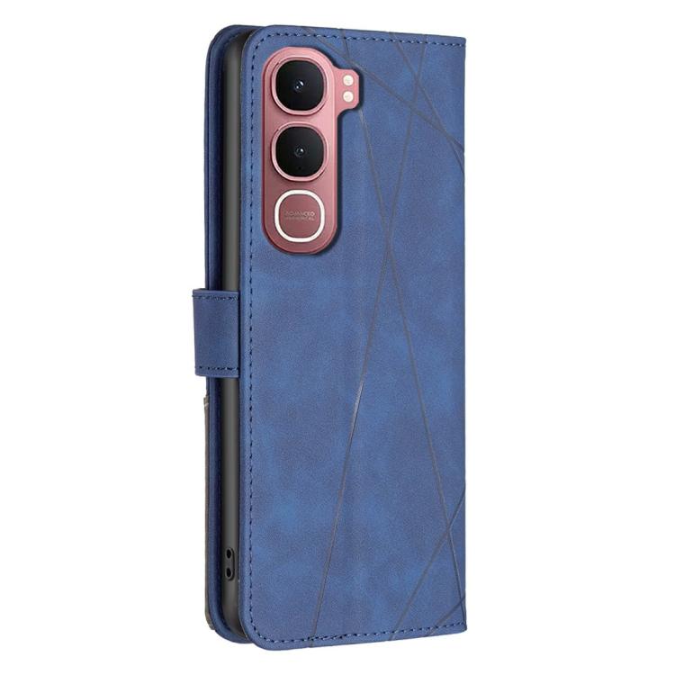 For vivo Y31 5G 2025 Magnetic Buckle Rhombus Texture Leather Phone Case