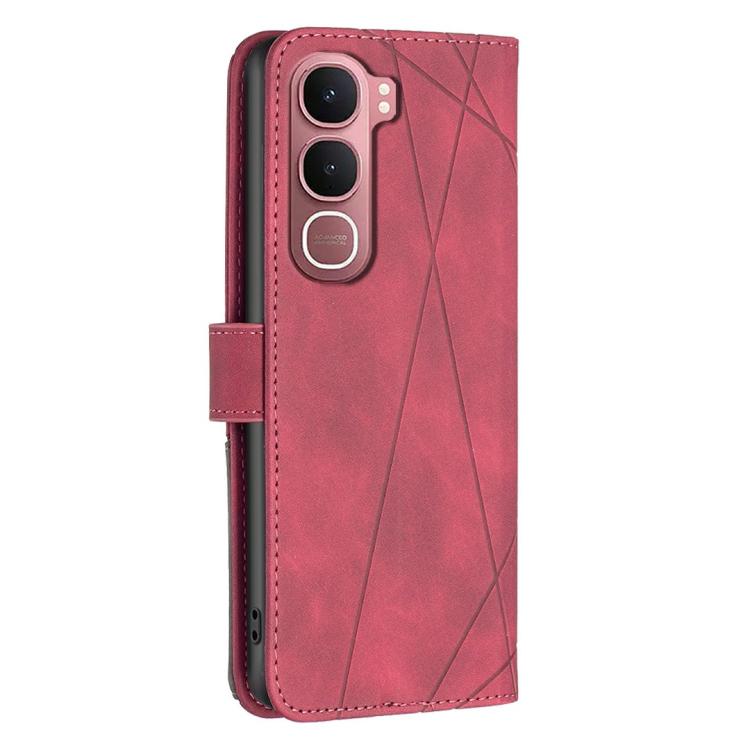 For vivo Y31 5G 2025 Magnetic Buckle Rhombus Texture Leather Phone Case