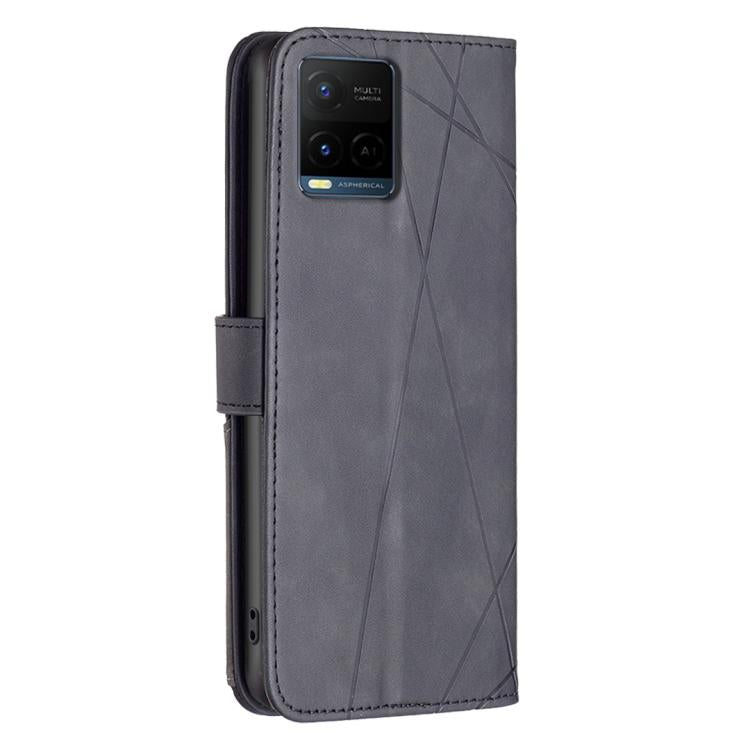 For vivo Y21 5G 2026 / Y05 4G Magnetic Buckle Rhombus Texture Leather Phone Case