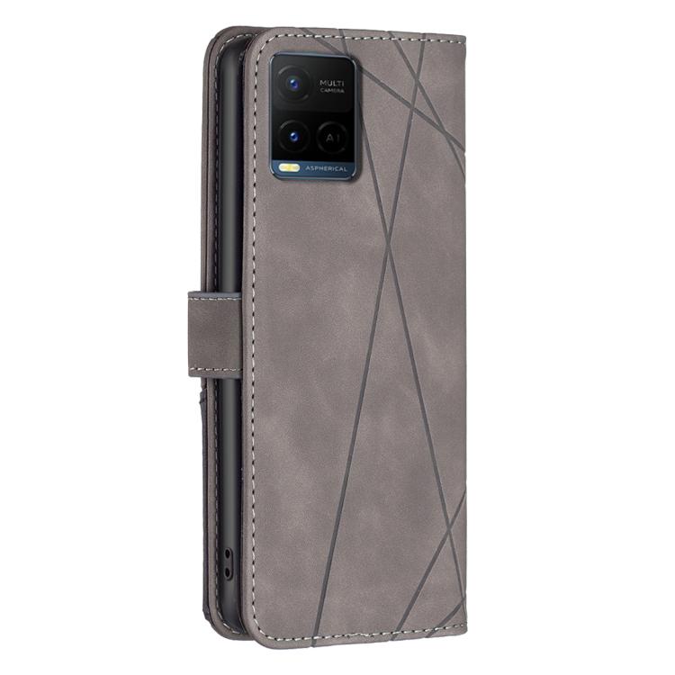 For vivo Y21 5G 2026 / Y05 4G Magnetic Buckle Rhombus Texture Leather Phone Case