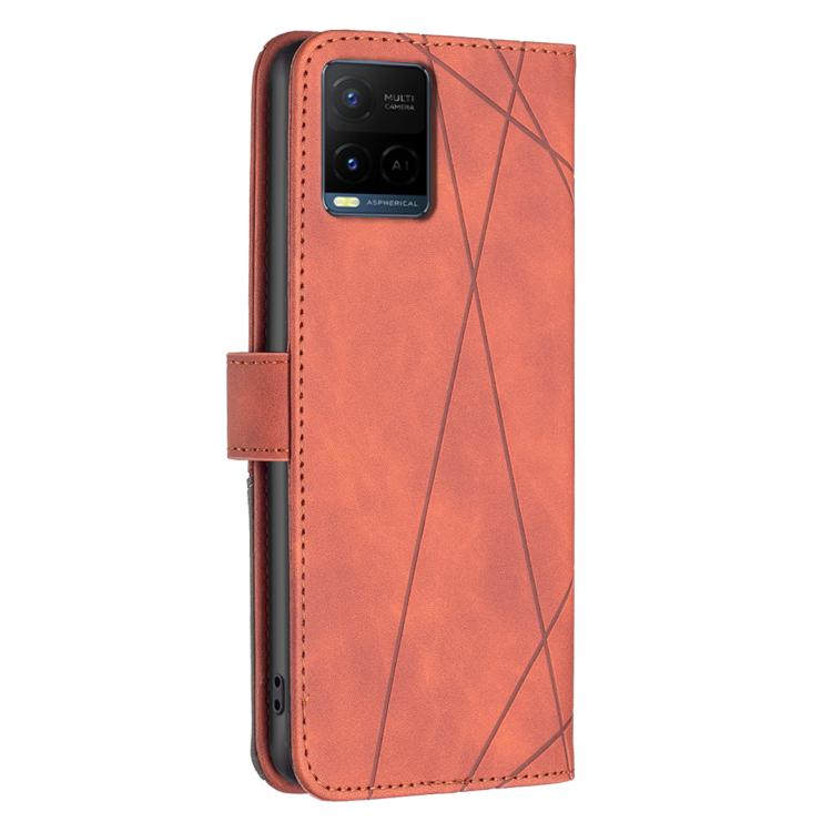 For vivo Y21 5G 2026 / Y05 4G Magnetic Buckle Rhombus Texture Leather Phone Case