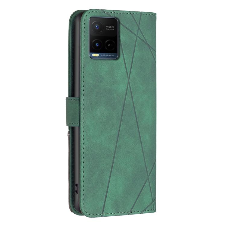 For vivo Y21 5G 2026 / Y05 4G Magnetic Buckle Rhombus Texture Leather Phone Case