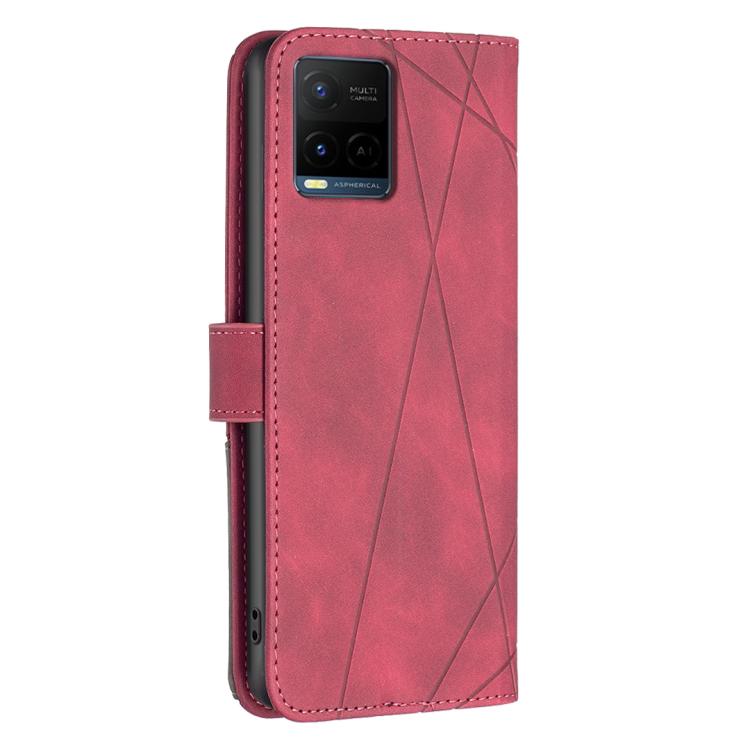 For vivo Y21 5G 2026 / Y05 4G Magnetic Buckle Rhombus Texture Leather Phone Case
