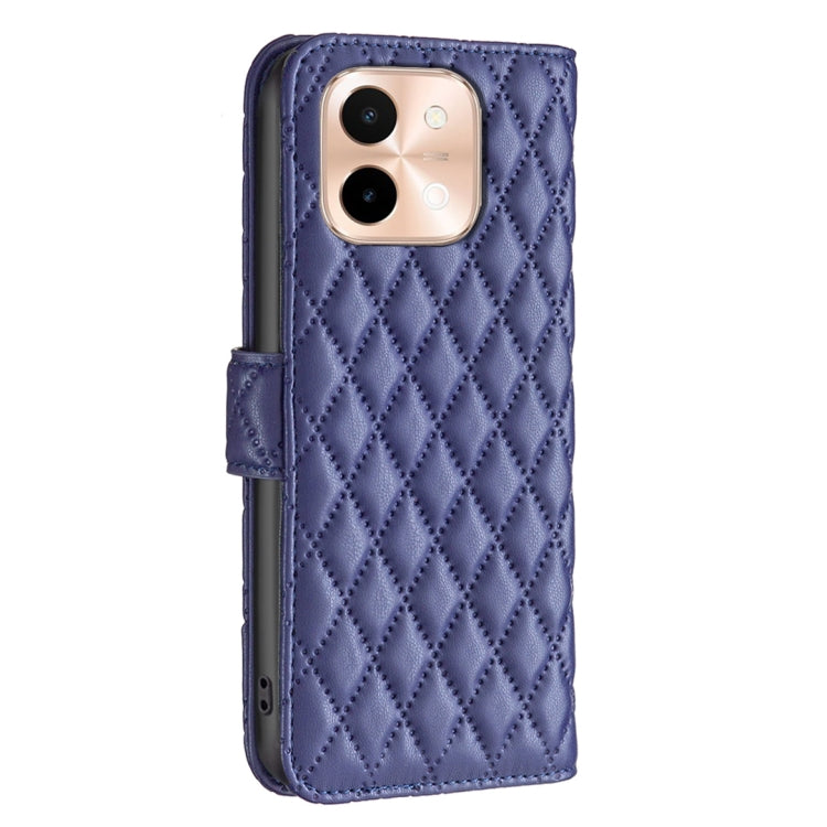For vivo Y28 4G Diamond Lattice Wallet Flip Leather Phone Case