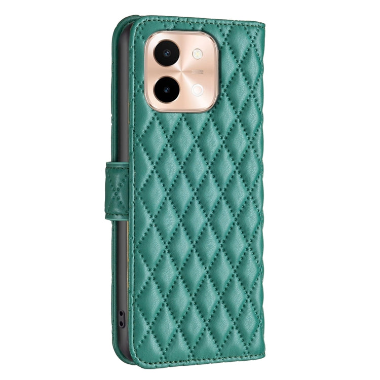 For vivo Y28 4G Diamond Lattice Wallet Flip Leather Phone Case
