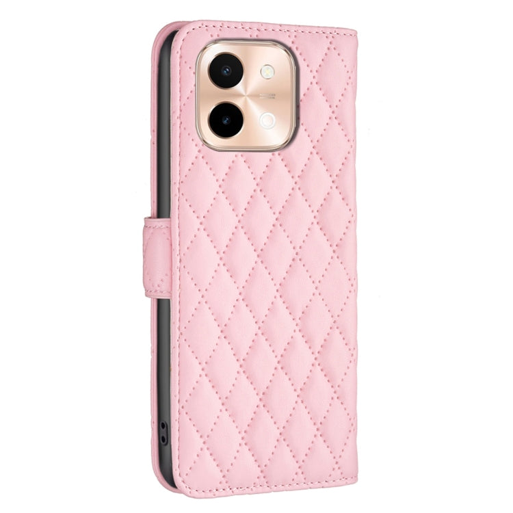 For vivo Y28 4G Diamond Lattice Wallet Flip Leather Phone Case