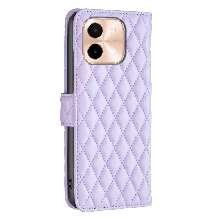 For vivo Y28 4G Diamond Lattice Wallet Flip Leather Phone Case