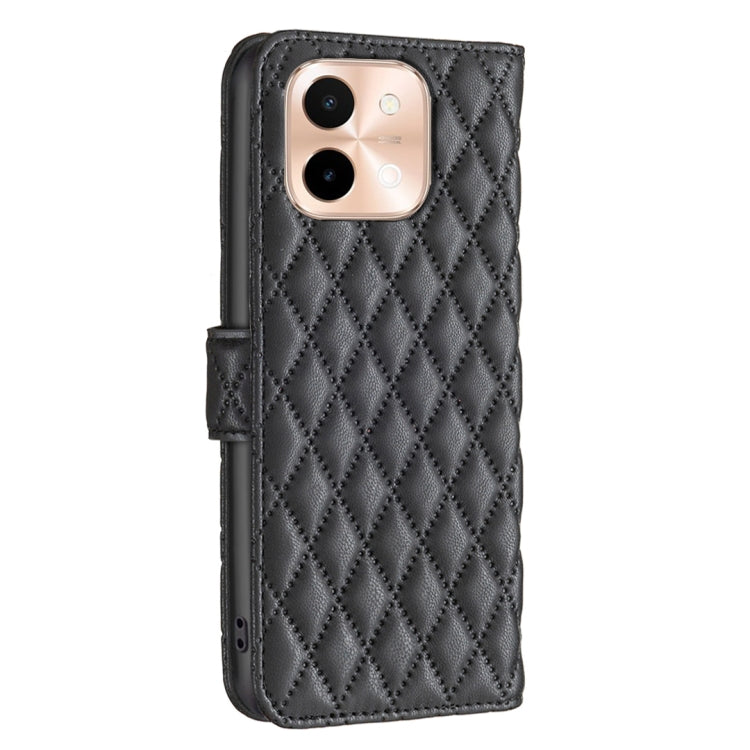 For vivo Y28 4G Diamond Lattice Wallet Flip Leather Phone Case