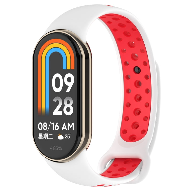 For Xiaomi Mi Band 8 Two Color Nail Buckle Silicone Watch Band