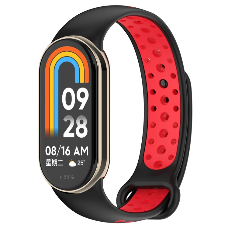 For Xiaomi Mi Band 8 Two Color Nail Buckle Silicone Watch Band
